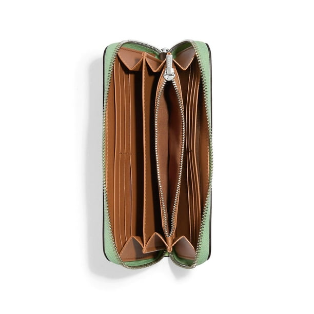 Coach Women's Long Zip Around Leather Wallet (Pale Pistachio