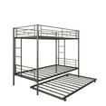 thumbnail image 5 of uhomepro Metal Twin Over Twin Bunk Bed with Trundle, Can Be Divided Into 2 Twin Beds, No Box Spring Needed, Black, 5 of 12