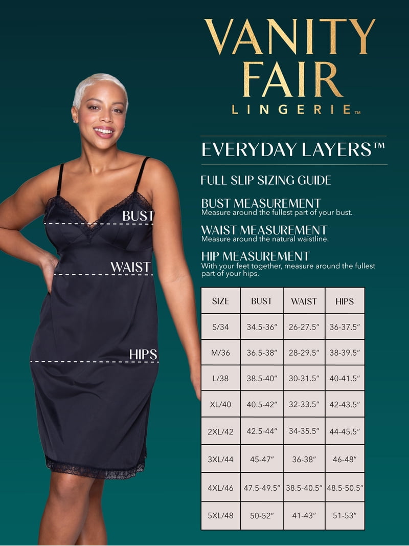 Vanity Fair Rosette 26" Lace Full Slip, 38 Vanity Fair Rosette 26" Lace Full Slip, 38