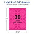 thumbnail image 6 of Avery Printable Round Labels, Neon Magenta, 1.25" Diameter, 300ct, 6 of 11