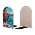 thumbnail image 2 of Naloa Ice Blue Coastal Lion 2 Pcs Bookend Large Capacity Office Book Ends for Home Office Library School Study Decoration, 2 of 8