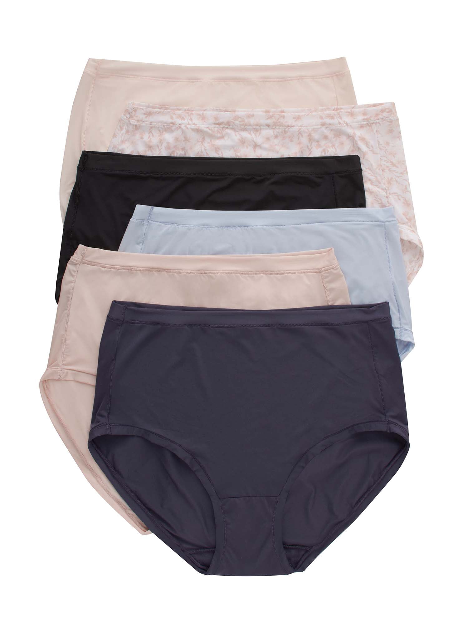 Hanes Women's Comfort Flex Fit Stretch Microfiber Modern Brief Underwear, 6-Pack