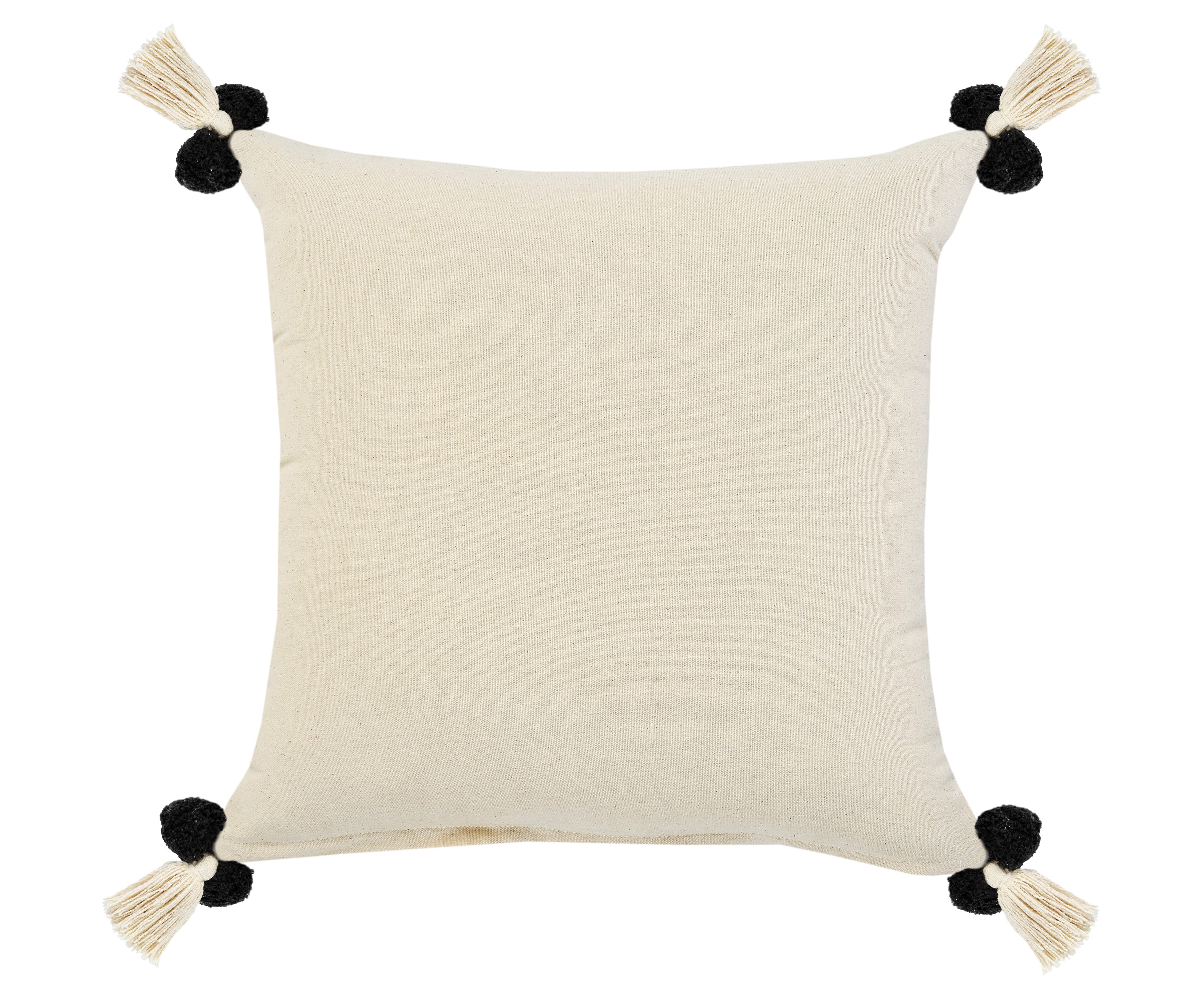 Harlow Hill Aaron 20" x 20" Geometric Cotton Adult Decorative Feather Filled Pillow, Black/Gray/Cream