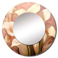 thumbnail image 2 of Designart "Cream Pink Lily Serenade Soft Florals" Floral Rund Mirror For Wall Decor - Large Cream Round Printed Mirror -Traditional Round Living Room Mirror - 23" x 23", 2 of 6