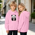 thumbnail image 2 of Otqutp Kids Boys Girls Pullover Hoodie Cute Panda Graphic Long Sleeve Sweatshirt Fashion Loose Tops with Kangaroo Pocket, 2 of 7