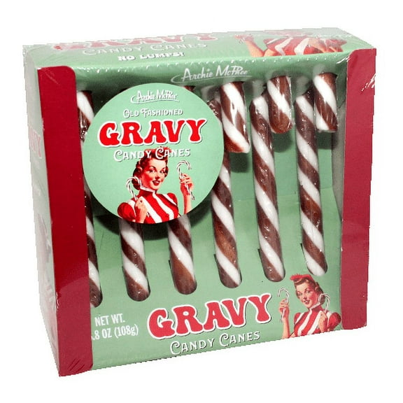 Archie McPheeGravy Magic Candy Canes  Gift Box of 6 Funny Gravy Flavored Festive Delight Candy Canes