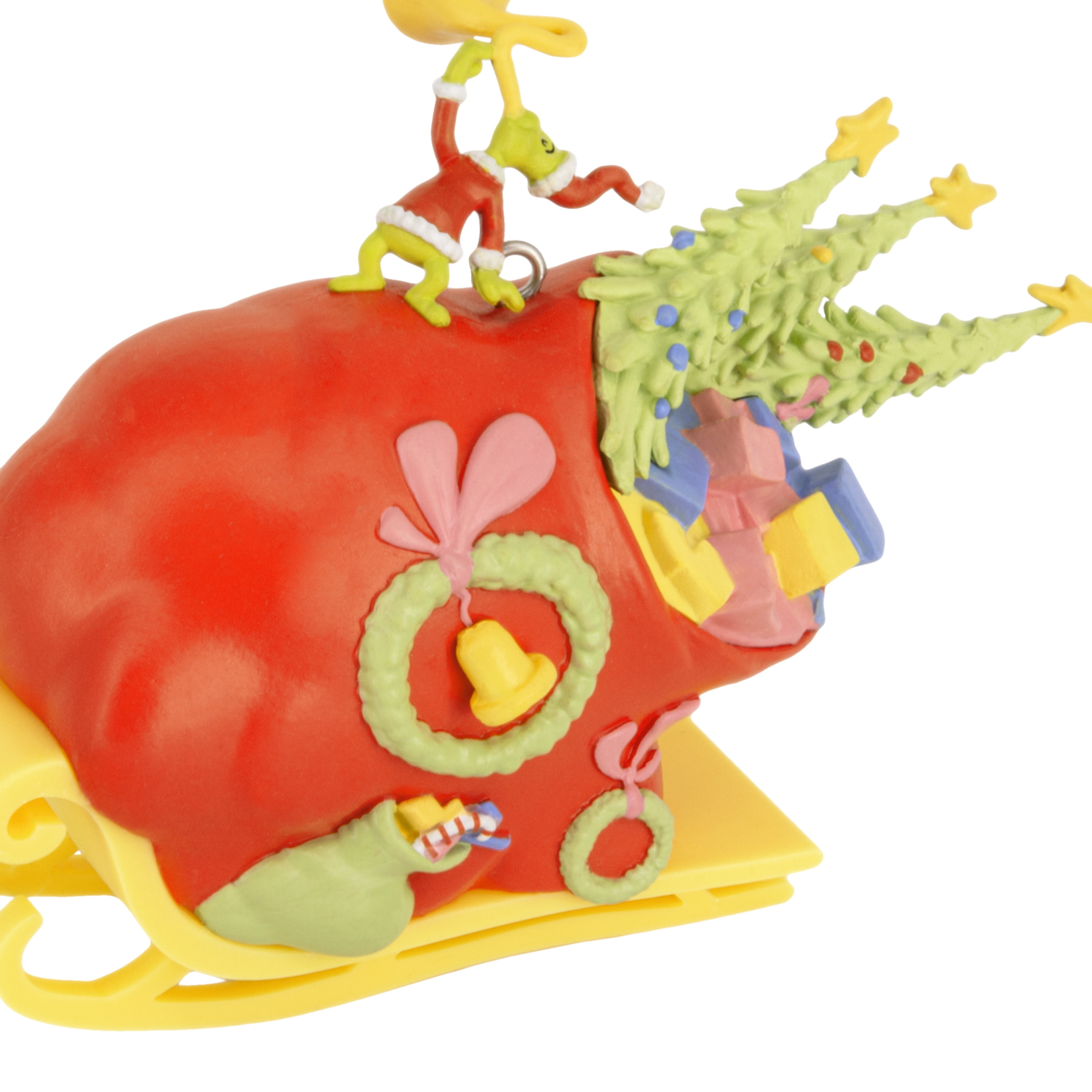 Hallmark Ornament TPR Figural Grinch Sleigh, 1 Count