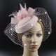 thumbnail image 5 of para mujer, sombrero con lazo de plumas, elegante sombrero Vintage Derby, diadema, para cóctel, fiesta de té, boda, novia real Rosa SM SunniMix sombrero tocado, 5 of 6