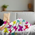 thumbnail image 3 of Butterfly Soft Flannel Fleece Blanket, Spring Inspired Butterflies Forming a Heart Multicolored Image Love Nature Theme, Cozy Plush for Indoor and Outdoor Use, 50" x 60", Multicolor, by Ambesonne, 3 of 5