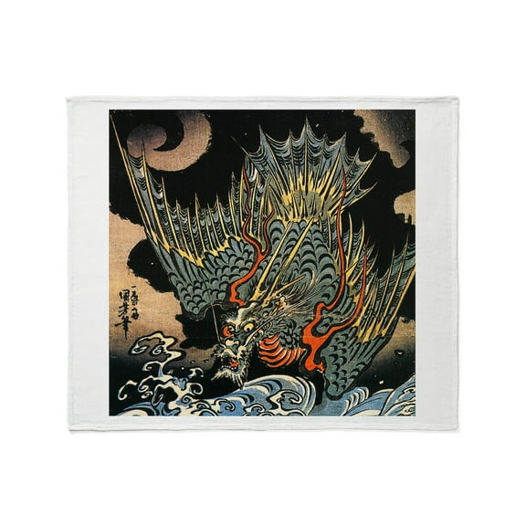 CafePress - Vintage Hokusai Dragon Throw Blanket - Soft Fleece Throw Blanket, 50"x60" for All Ages