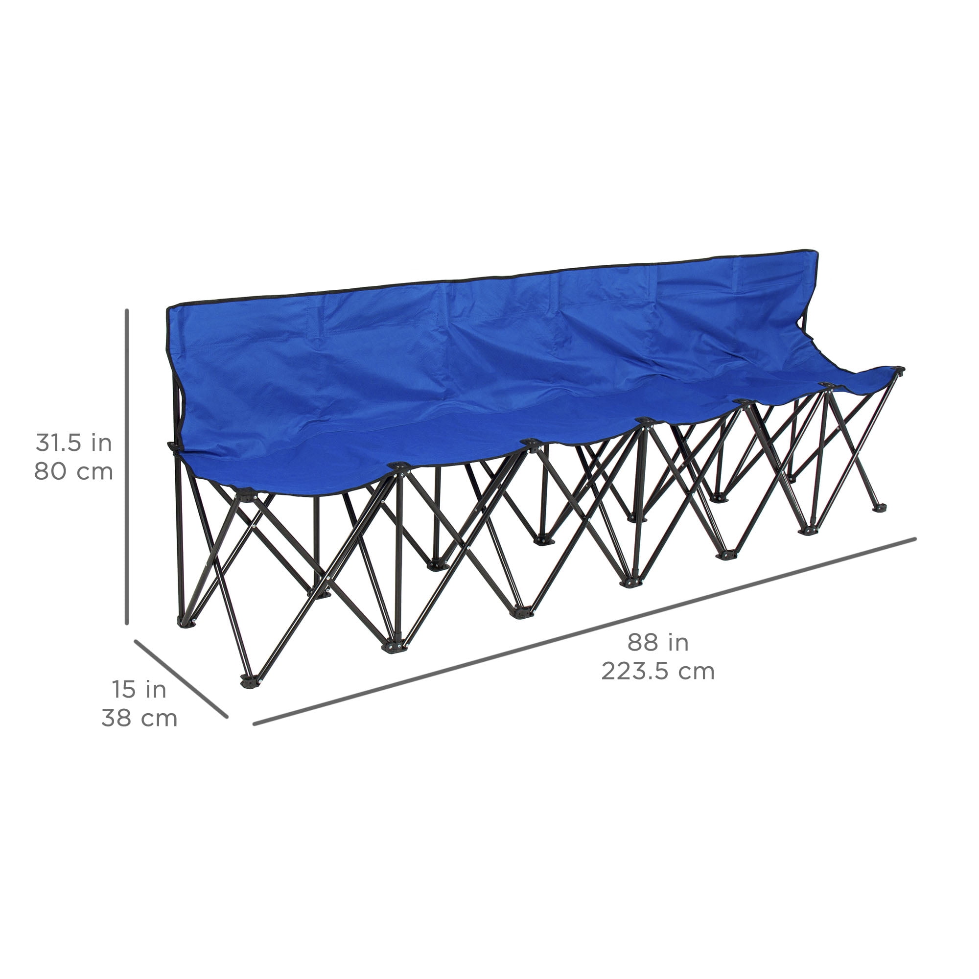 Best Choice S 6 Seat Portable Folding Bench For Camping Best Choice S 6 Seat Portable Folding Bench For Camping Sports Sideline W Steel Frame Carry Case Blue Com