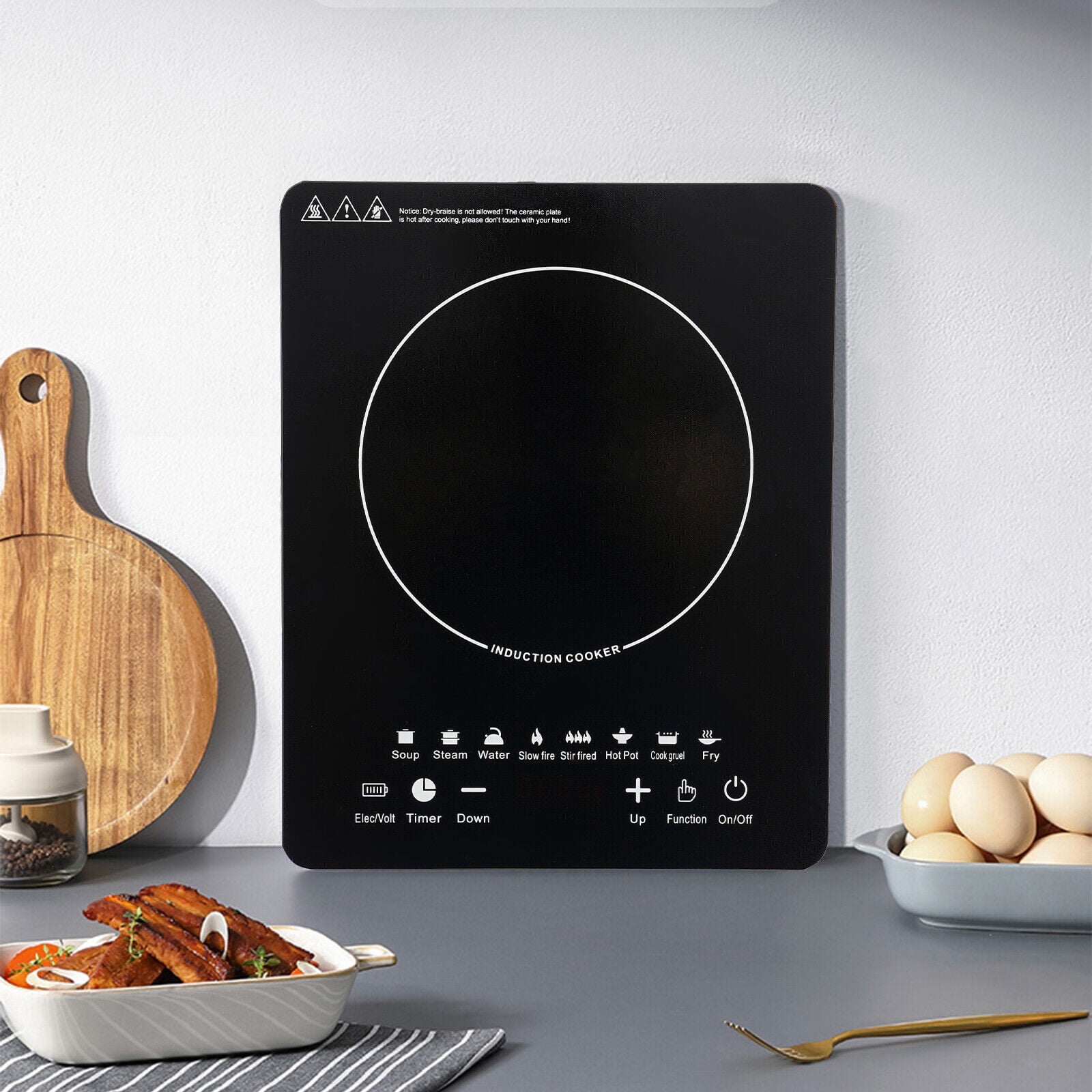 TFCFL Portable Kitchen Countertop Induction Cooktop Burner 2200W Electric Hot Stove  8 Gears Touch Control