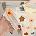thumbnail image 6 of HIPYLO 2 Piece Sets Girls Loungewear Outfits Cute Ruffle Trim Toddler Girl Summer Casual Clothes Set Crew Neck Tshirts and Shorts/Pants Girls Clothes, 6 of 9