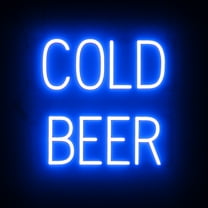 SpellBrite COLD BEER LED Sign for Business. 16.8" x 15.0" Blue COLD BEER Sign Has Neon Sign Look With Energy Efficient LED Light Source. Visible from 500 Feet, 8 Animation Settings.