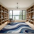 thumbnail image 2 of ODIKA 9'x12' Washable Area Rug Beige That Ocean Current Inspired Fluid Decorative Couch Grey for Dining Room, Basement, Large Office, Non-Slip Chair-Friendly, 2 of 7