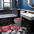 thumbnail image 4 of Proud Mom of Two Awesome Girls Floral 3pcs Bathroom Rug Set - Non-Slip Red Flannel Bath Mat, 4 of 6