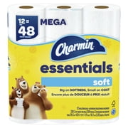 ورق تواليت ناعم من Charmin Essentials، 12 لفة ميجا، 330 ورقة لكل لفة