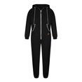 thumbnail image 4 of qolati Mens Onesie Hooded Jumpsuit Rompers Casual Zip Up One-Piece Pajamas Playsuit Jogger Sweatsuit Overall Tracksuit with Pockets, 4 of 5