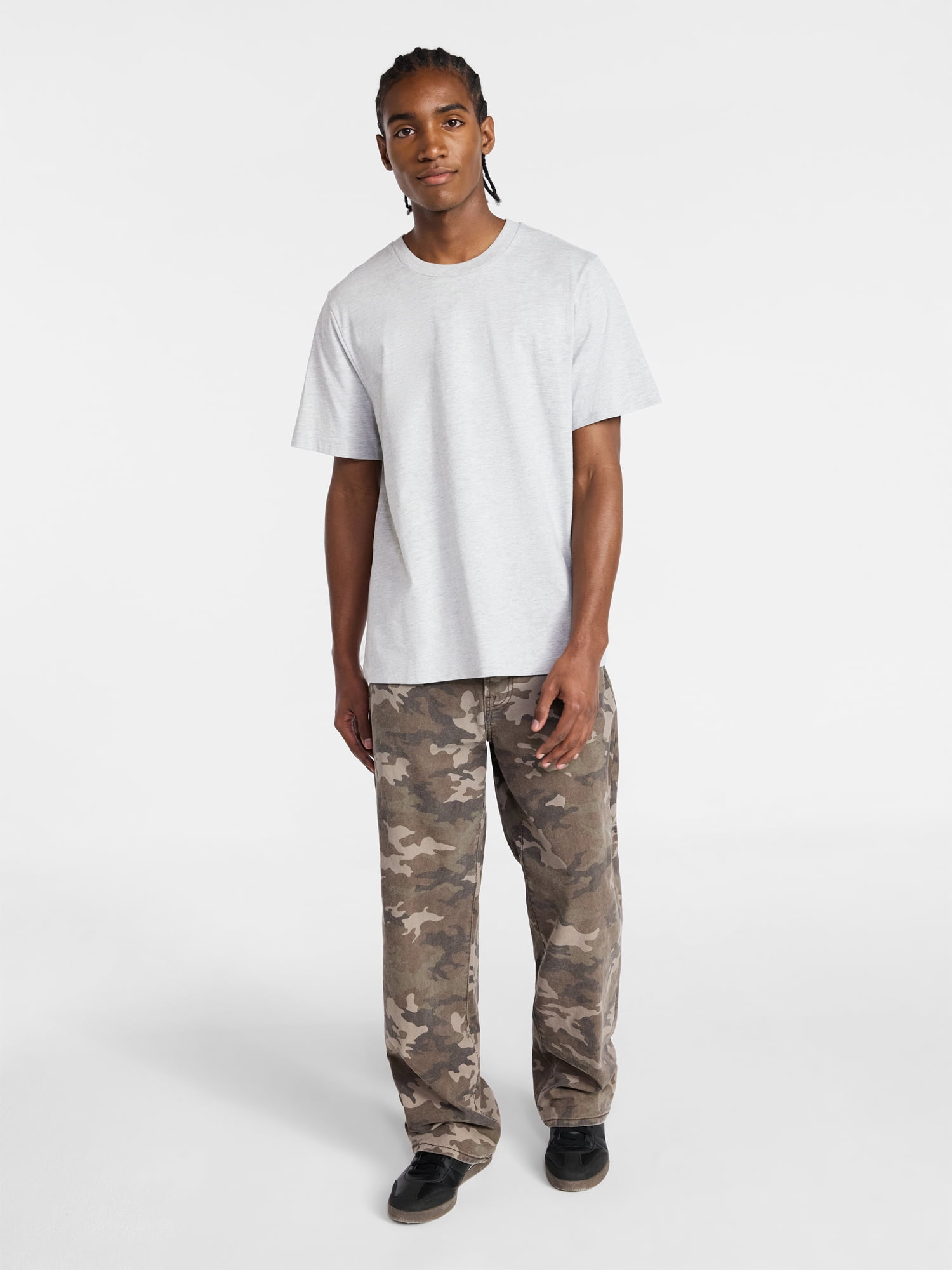 No Boundaries Standard Fit Cotton Tee with Short Sleeves, Men's and Big Men's XS-5XL