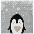 thumbnail image 2 of SAFAVIEH Carousel Kids Penguin in the Snow Area Rug, Light Gray/Black, 4' x 4' Square, 2 of 10