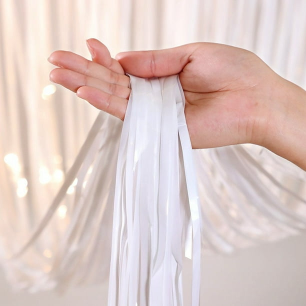 Cortina de Lluvia de 2m - Luz con Flecos, Portátil, Ligera, de Plástico - para Decoración de Fondo de Cumpleaños/Boda