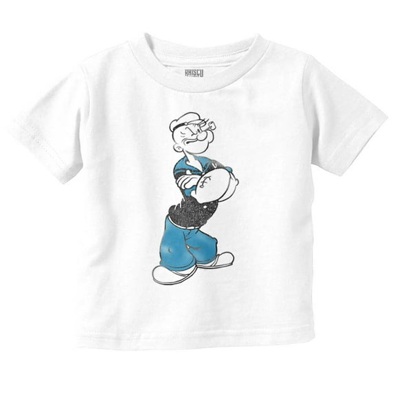 Classic Vintage Popeye the Sailor Man Toddler Boy Girl T Shirt Infant Toddler Brisco Brands 6M