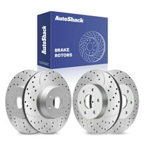 AutoShack Front & Rear Drilled & Slotted Brake Rotors | Replacement for 2003-2008 Chevrolet Express 1500 2003-2008 GMC Savana 1500 | Silver Zinc Coated | 4-PC Brake Kit | SilverShield Pro