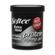 Softee Extra Hold Protein Styling Gel 32 oz. Jar, Frizz Control, Non-Flaking, Unisex