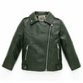 thumbnail image 6 of OGLCCG Boys Leather Jacket Kids Full Zipper Motorcycle Biker Jacket with Pockets Trendy Solid Color Cropped Faux Leather Coat 3-14 Years, 6 of 7