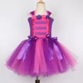thumbnail image 4 of Disfraz de gato de Cheshire para niña, vestido de princesa de tul para fiesta de carnaval de Halloween, vestido de tutú de gato del País de las Maravillas rosa intenso y morado, ropa para niña, 4 of 5
