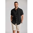 thumbnail image 2 of COOFANDY Mens Short Sleeve Casual Shirts Summer Textured Shirts Button Down Linen Shirts, 2 of 6