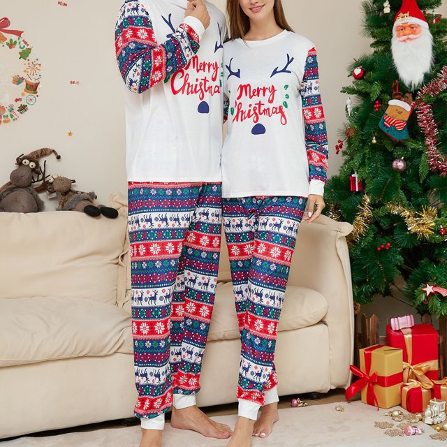Conjunto de pijamas familiares navideños cómodo camisón navideño ropa para el hogar para padres e hijos