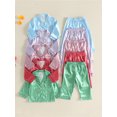 thumbnail image 3 of RUINIXCW Toddler Baby Girl Boy Silk Satin Pajamas Set Kids Spring Fall Winter PJS Set Sleepwear Striped Button Down Collar Long Sleeve Shirt Tops and Pants Set Loungewear Homewear, 3 of 7