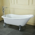 thumbnail image 2 of Aqua Eden VCTND6630NF1 67-Inch Cast Iron Single Slipper Clawfoot Tub (No Faucet Drillings), White/Polished Chrome, 2 of 10
