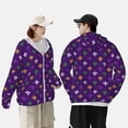 thumbnail image 4 of Balery Purple Mardi Gras Sudadera ligera de manga larga con capucha y protección solar UPF 50+ para hombre y mujer, ideal para pesca y running-Small, 4 of 7