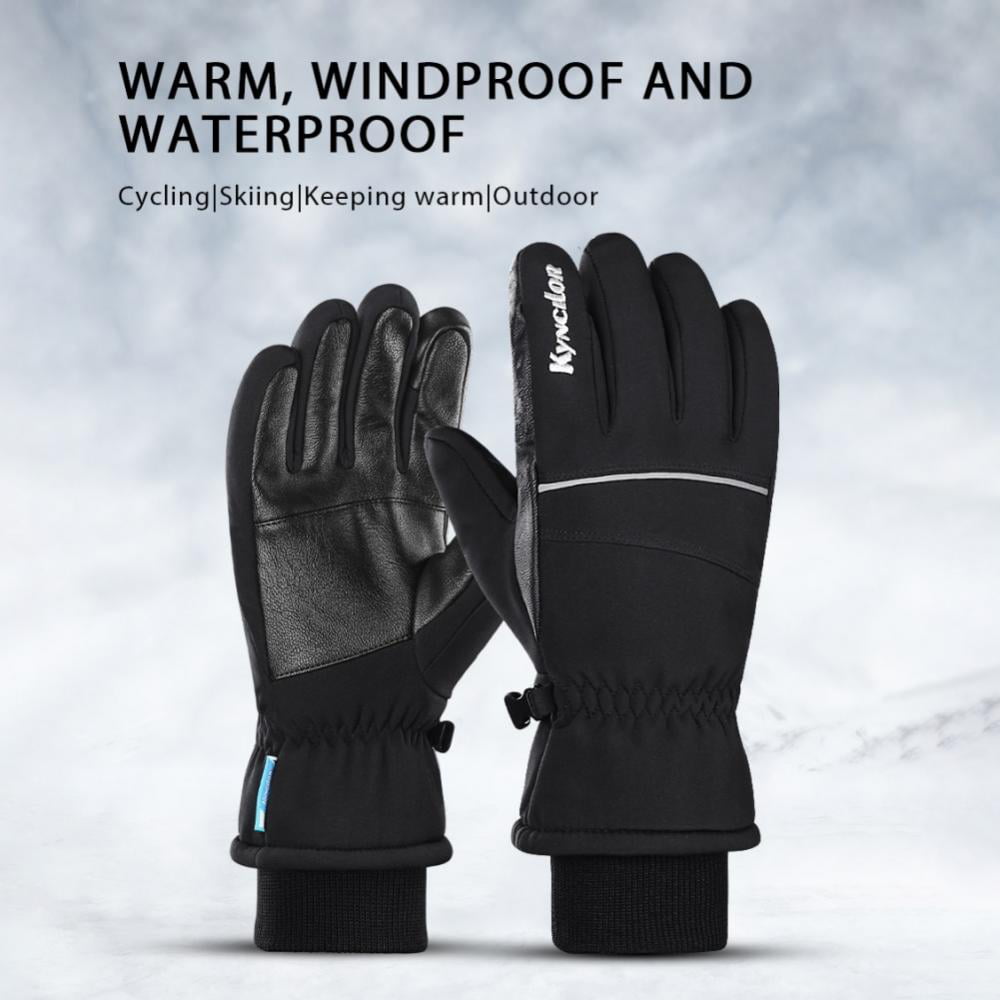 Men Cycling Gloves Winter Sports Bicycle Mittens Outdoor Waterproof Warm Mitts 