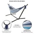 thumbnail image 2 of Pure Garden 400lb Capacity 2 Person Double Hammock with Stand, Blue Stripe, 2 of 8