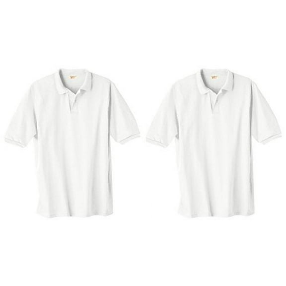 Hanes Men's 5.2 oz Hanes STEDMAN Blended Jersey Polo (Pack of 2) 2 White