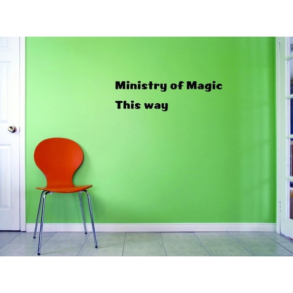 Custom Decals Ministry Of Magic This Way Wall Art Size: 12 X 30 Inches Color: Black