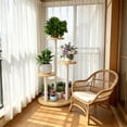 thumbnail image 2 of chaungfeng 3 Tier Plant Stand Indoor, Metal Wood Plant Stands for Indoor Plants Multiple, Corner Tiered Flower Plants Shelf Stand for Living Room Bedroom, 2 of 6