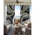 thumbnail image 4 of Sage Green Geometric Blackout Curtains, Light Blocking Print Window Curtains, Grey Retro Abstract Striped Art Thermal Insulated Window Drapes for Living Room Kitchen Cafe 2 Panels, 55"W x 39"L, 4 of 9