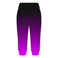 thumbnail image 3 of AJTQTH Women Capri Joggers Ombre Color Stylish Sweatpants Drawstring Lightweight Loose Yoga Pants Casual Capris with Pockets Purple L, 3 of 6