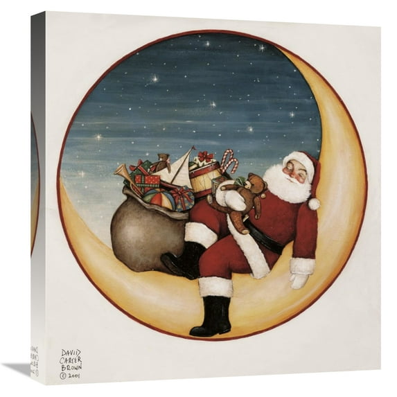 Global Gallery's 'Merry Lil Santa' by David Carter Brown Stretched Canvas Wall Art