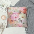 thumbnail image 2 of Chilfamy  Romantic Pink Teal Watercolor Chic Floral Pattern Throw Pillow Covers Sofa Pillowcase Car Square Throw Pillowcases Home Decoration, 2 of 5