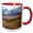 Red/White, variant on 3drose, Some Mountains in Ogden Utah with Snow on Top and a Creek, 11oz Two-tone Red Mug