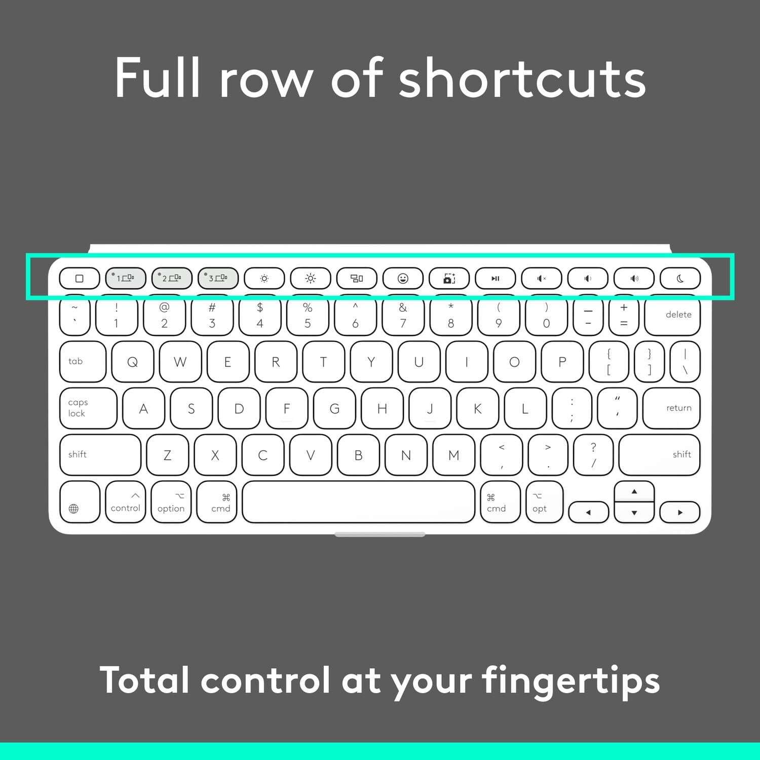 Logitech Keys-To-Go 2 Portable Bluetooth Keyboard for Tablet With Built-in Cover, Slim and Compact Wireless Keyboard for Windows, Android, Linux, iPad, iPhone, Mac, Apple TV, Pale Gray