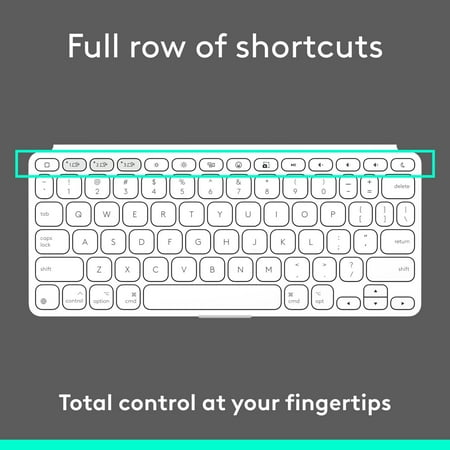Logitech - Keys-To-Go 2 Slim Portable Bluetooth Keyboard for iPad, iPhone, Mac, and Apple TV With Built-in Cover - Pale Gray