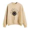 thumbnail image 1 of CEHVOM Mode Décontractée pour Femmes Imprimé Col Rond Manches Longues Amples Hauts Courts Blouse Chandails en Molleton Sans Capuche Liquidation, 1 of 5