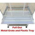 thumbnail image 6 of 64" Extra Large Wrought Iron Flight Canary Parakeet Cockatiel Lovebird Finches Side Breeding Nest Box Doors Cage with Removable Rolling Stand, 6 of 9
