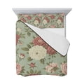 thumbnail image 7 of Spring Flower King Size Down Alternative Comforter,Lightweight Comforter Quilt Bedding Set with Pillow Shams Farmhouse Vintage Country Floral Plant Green Bed Comforter Duvet Insert 96"x106", 7 of 7